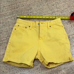 Levi’s Women’s Yellow Denim Shorts - Classic High-Rise- summer vibes
